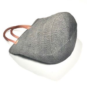 Women’s Dark Grey Summer Straw Woven Beach Tote